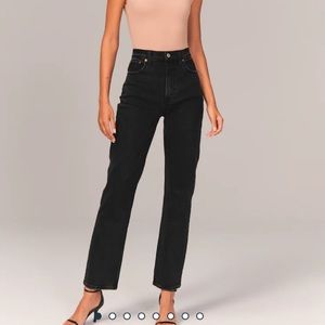 Abercrombie & Fitch Black Ankle Straight Ultra High Rise Women Jeans